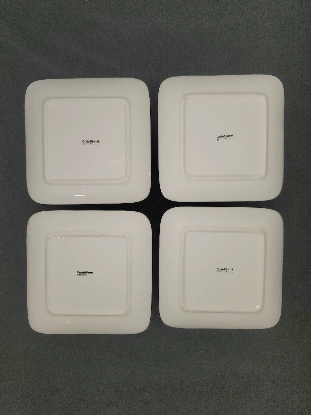 Crate&Barrel White Square Lunch/Sandwich Plates